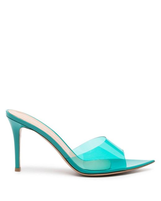 Gianvito Rossi Blue Turquoise Elle 85mm Sandals