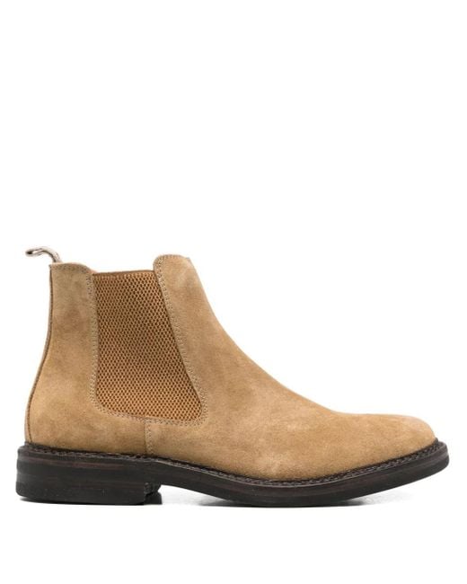 Astorflex Brown Elastic-Panel Suede Chelsea Boots for men