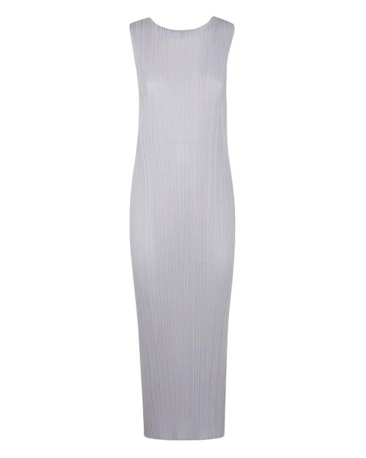Abito Midi Effetto Plissé di Pleats Please Issey Miyake in White