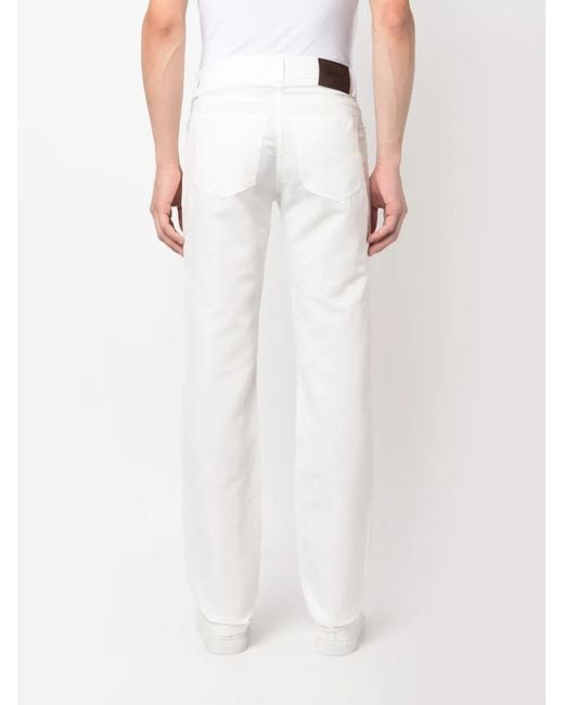 Brioni White Five-Pocket Slim-Fit Trousers for men