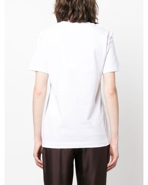 Sportmax White Graphic-print Cotton T-shirt