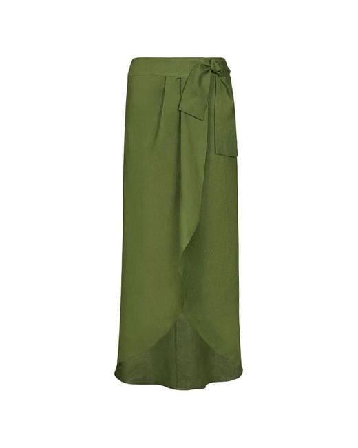 Johanna Ortiz Green Safari Midi Skirt