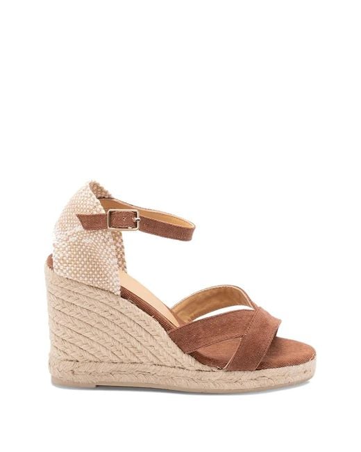 Castaner Natural Open-Toe Wedge Pumps