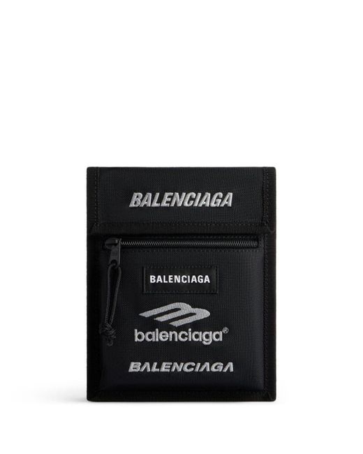 メンズ Balenciaga ロゴパッチ メッセンジャーバッグ Black