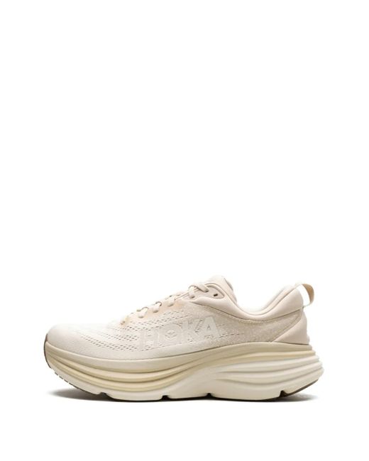 Hoka One One White Bondi 8 "Shifting Sand/Vanilla" Sneakers for men