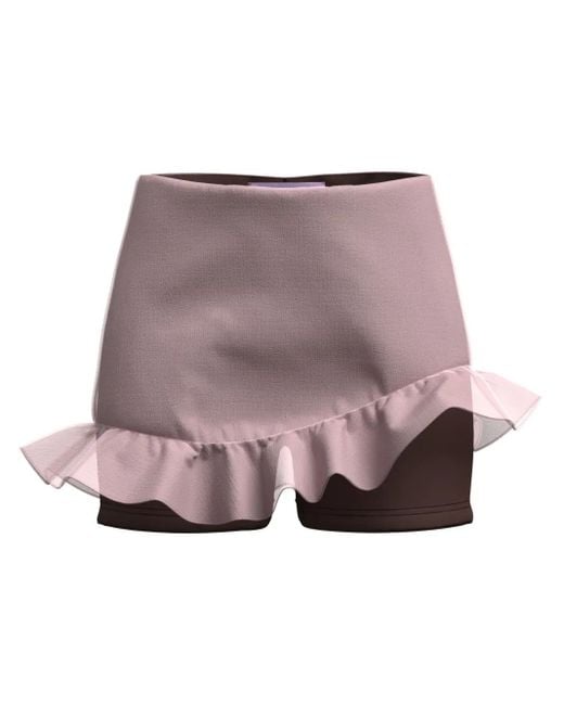 MACCAPANI Purple Tonia Ruffled Layered Skorts
