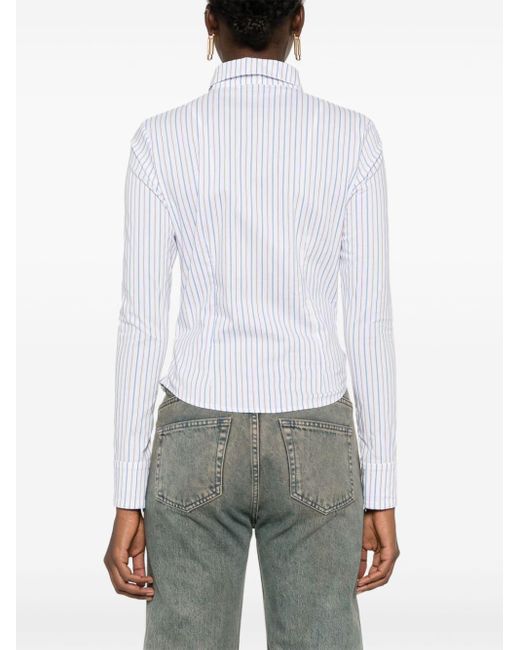 OTTOLINGER Striped Zip-up Shirt White