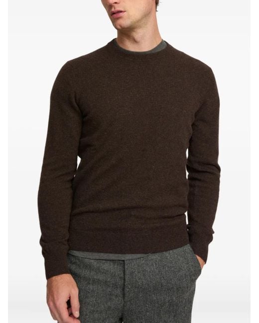 Yves Salomon Brown Cashmere Crew-Neck Sweater for men