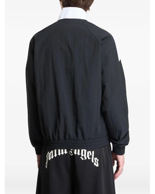 Reebok Black Logo-Embroidered Panelled Track Jacket for men