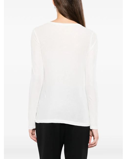 Yohji Yamamoto White High-Gauge Long-Sleeve T-Shirt