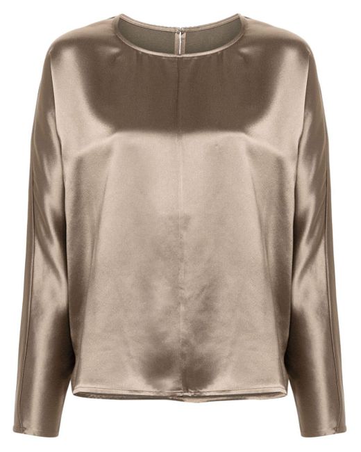 By Malene Birger Odelleys サテンブラウス ブラウン | Lyst