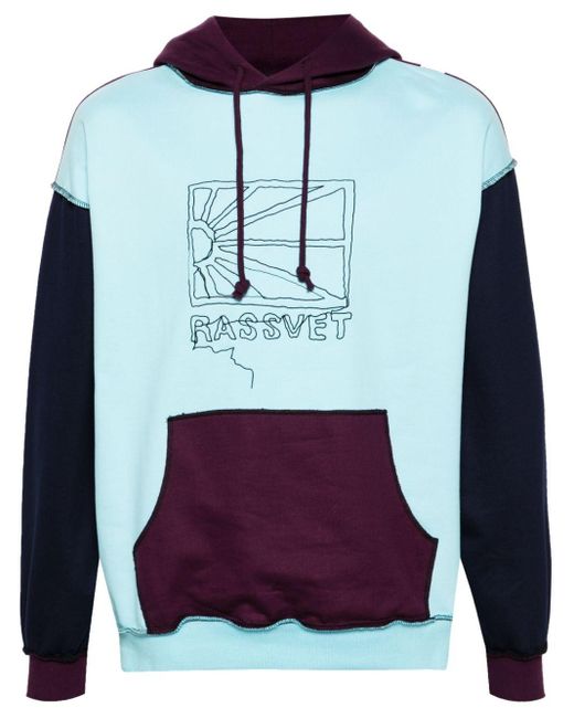 Rassvet (PACCBET) Blue Logo-embroidered Cotton Hoodie for men