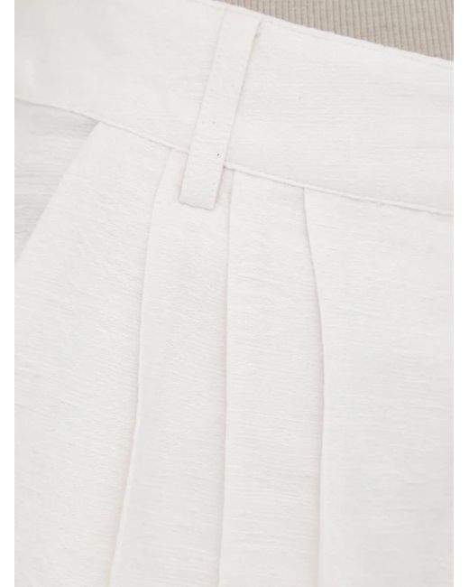 Samsøe & Samsøe White Pantalon À Design Plissé