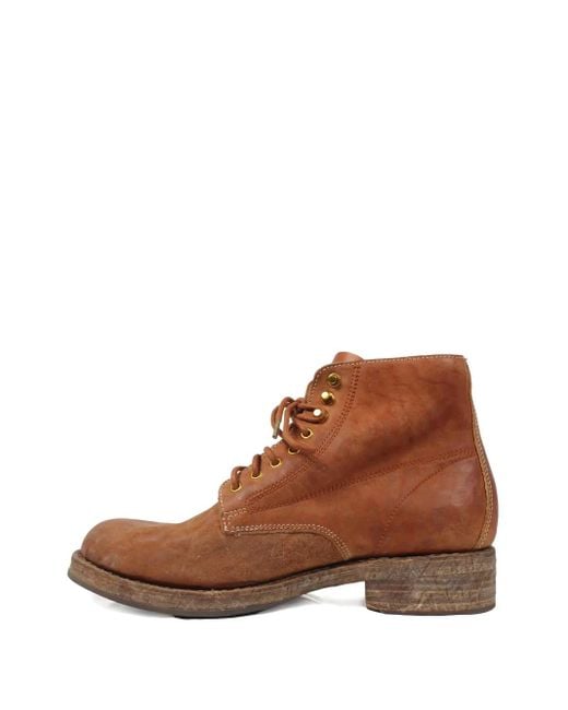 Visvim Brown Lace-Up Leather Boots for men