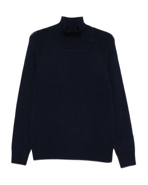 Eleventy Blue High-Neck Long-Sleeve Sweater for men