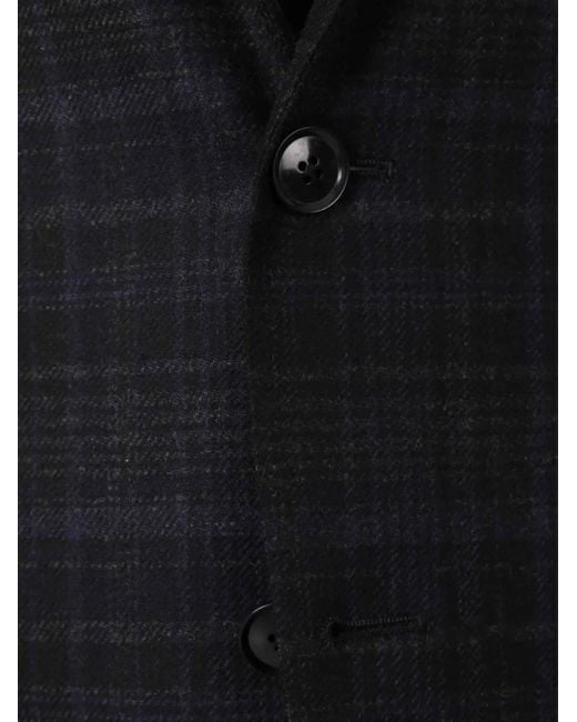 Zegna Black Checked Wool Blazer for men