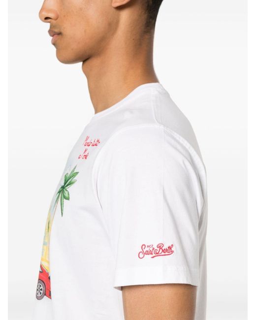 Camiseta con estampado Montecarlo Mc2 Saint Barth de hombre de color White
