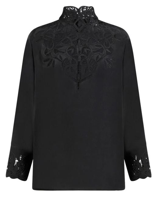 Etro Black Crepe De Chine Blouse