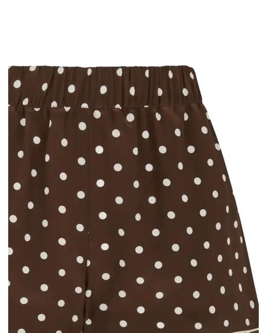 P.A.R.O.S.H. Brown Polka-Dot Silk Shorts