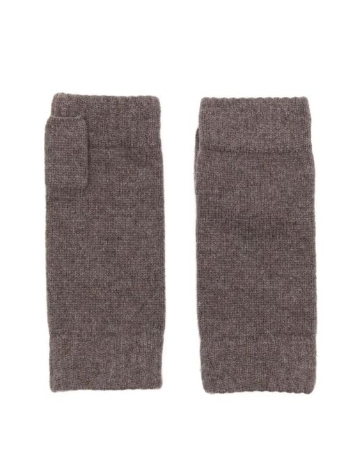 N.Peal Cashmere Gray Cashmere Fingerless Gloves