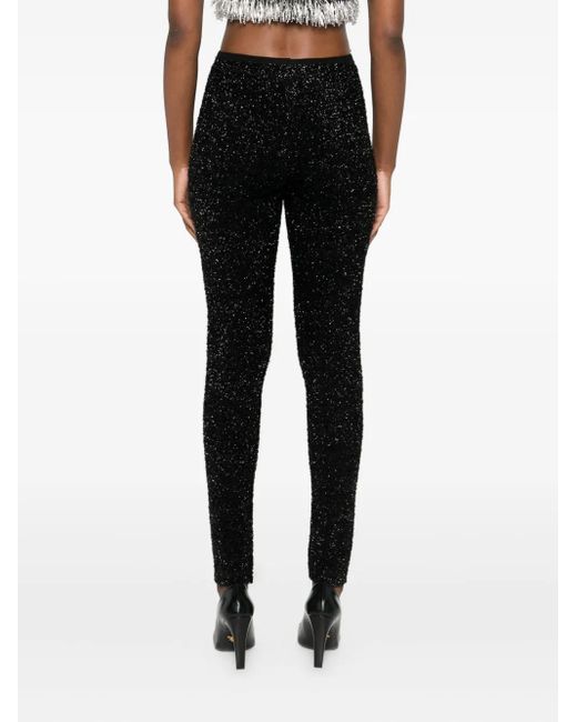 Gemy Maalouf Black Glitter-Effect Leggings
