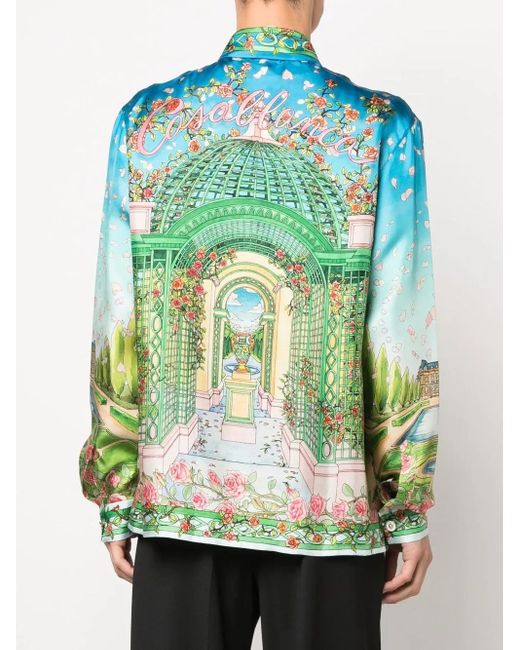 Chemise En Soie À Imprimé Dream House Casablanca pour homme en coloris Multicolor