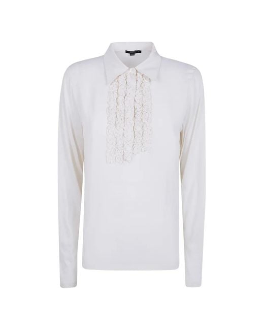 Seventy Blouse Met Ruchebies in het White