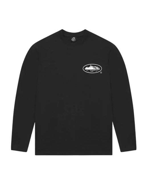 corteiz Black Og Island Long-Sleeve T-Shirt
