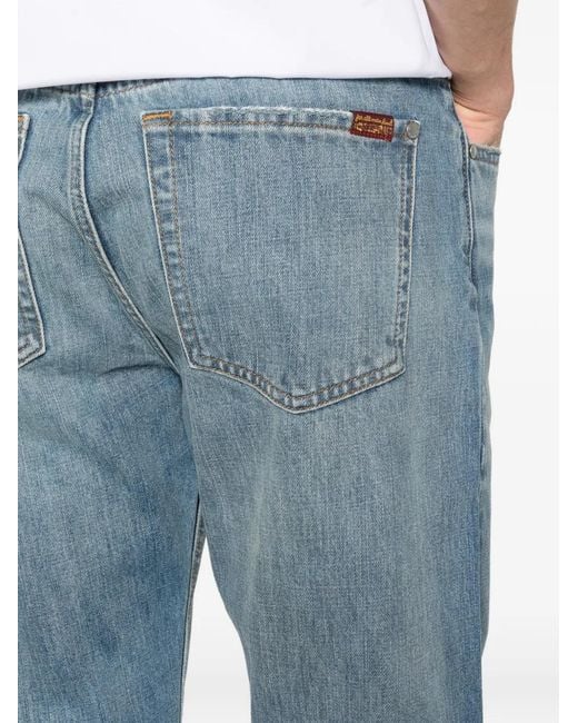 7 For All Mankind Blue Modern Straight Jeans for men