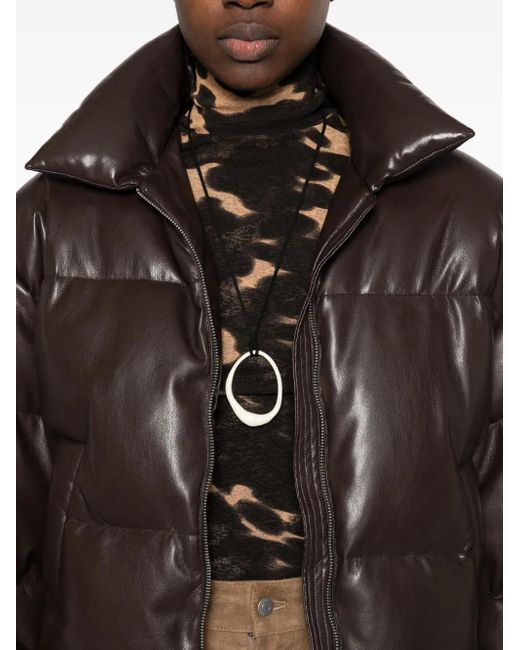 Nanushka Brown Quilted Puffer Jacket