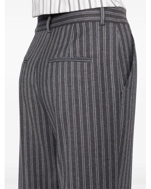 Alberta Ferretti Gray Mid-Rise Tailored Trousers