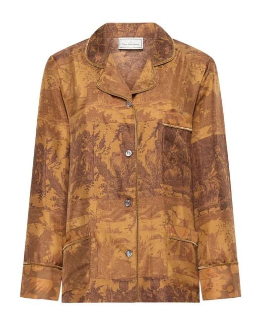 Pierre Louis Mascia プリント シャツ Brown