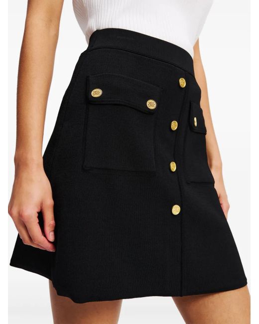 Karl Lagerfeld エングレーブロゴボタン スカート Black