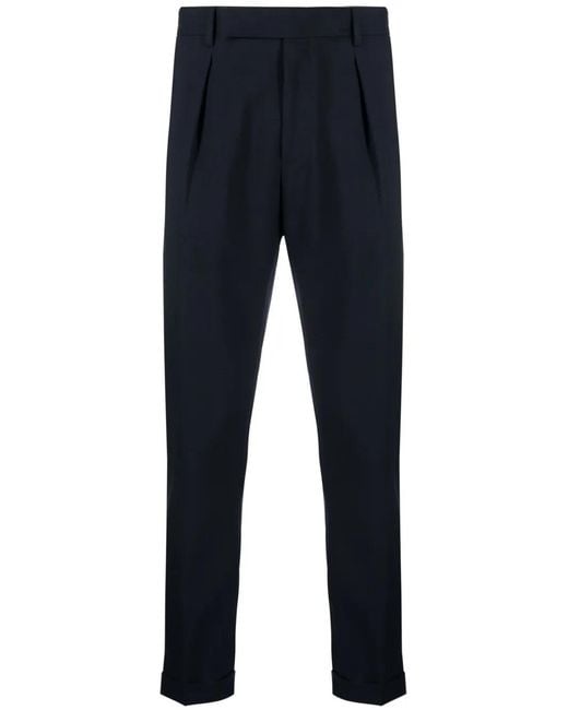 Paul Smith Blue Straight-Leg Tailored Wool Trousers for men