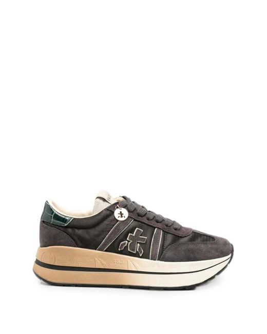 Premiata White Bethcoin Logo-Patch Sneakers