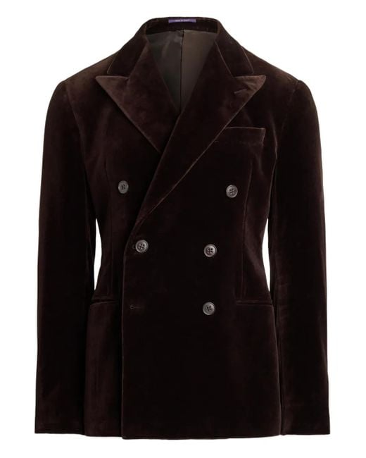 メンズ Ralph Lauren ベルベット ダブルジャケット Black