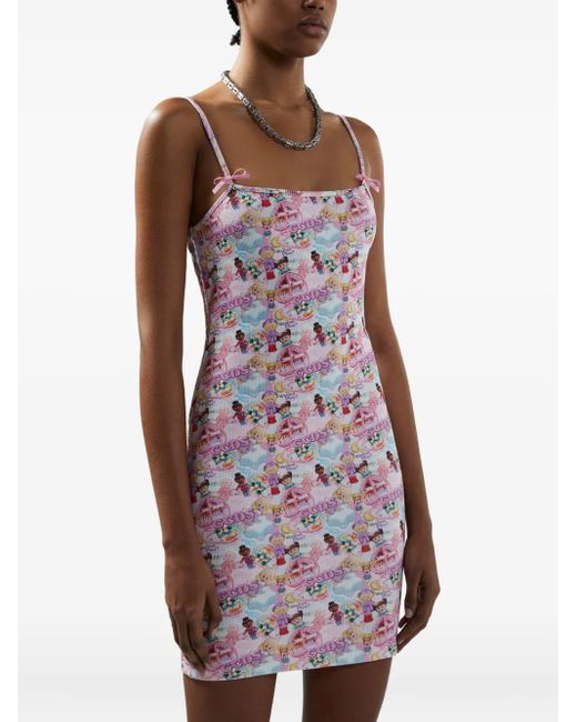Gcds Pink Polly Pocket Printed Mini Dress