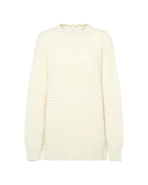 Malo White Textured-Knit Sweater