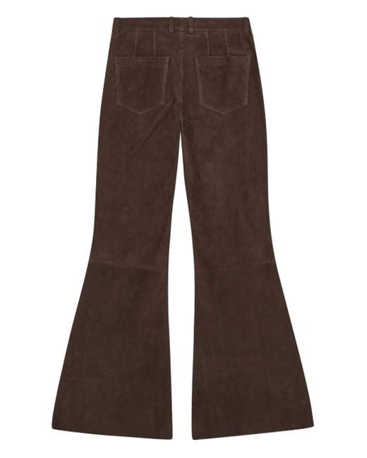 Remain Brown Flared Suede Trousers