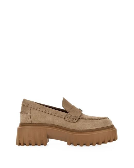Hogan Brown H700 Lug-Sole Loafers