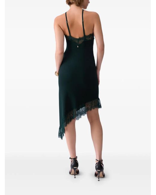 Liu Jo Black Knit Midi Dress With Lace