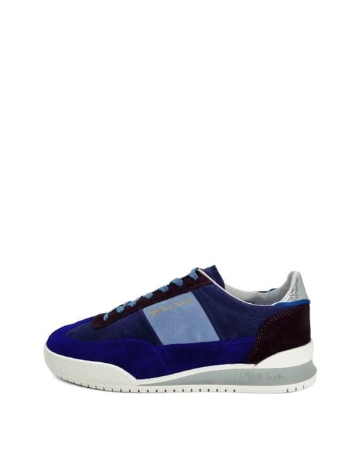 Paul Smith Blue Suede Panelled Sneakers