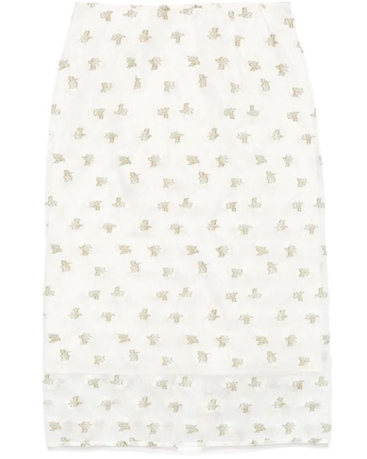 CECILIE BAHNSEN White Allegra Midi Skirt