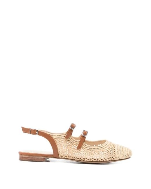 CAREL PARIS Natural Balma Raffia Ballet Flats