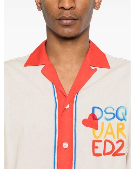 DSquared² Overhemd Met Print in het Red voor heren