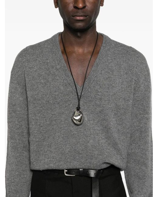 Jil Sander Gray Pull À Col V for men