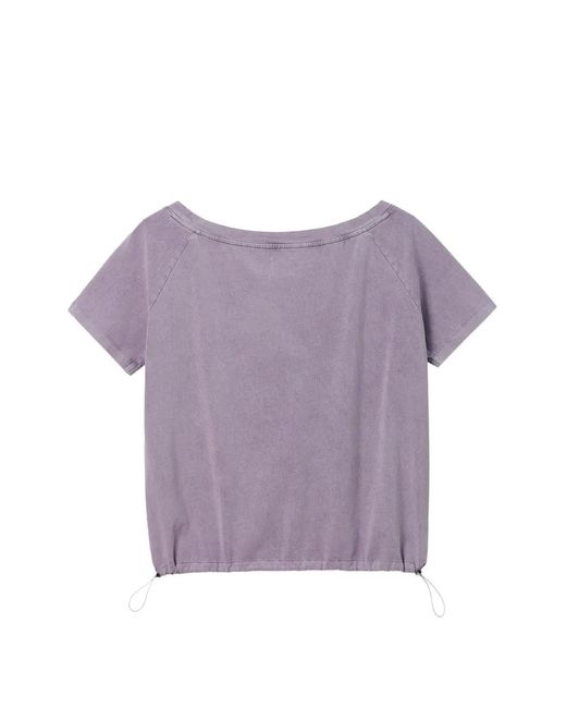 B+ AB Purple Drawstring-Hem T-Shirt