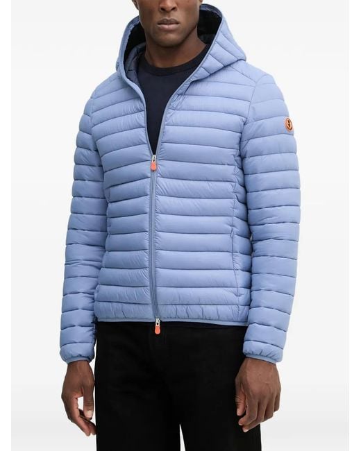 Save The Duck Blue Donald Hooded Padded Jacket for men