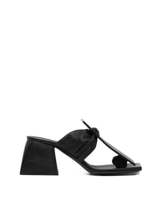Uma Wang Black Knotted Square-Toe Sandals
