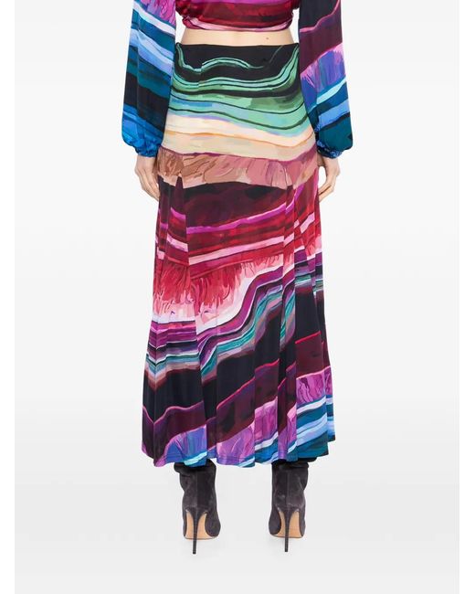 Farm Rio White Printed Midi Skirt